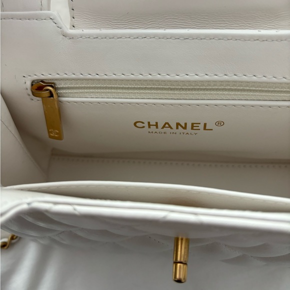 NWT π€ CHANEL 24P White Leather Small Nano Shopper Kelly Bag - Picture 14 of 16